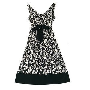 ⏰Merona sz S black & cream floral sleeveless dress